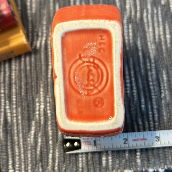 Fiesta creamer pitcher persimmon orange color. Vintage. No cracks. Mini disc. - Picture 7 of 9